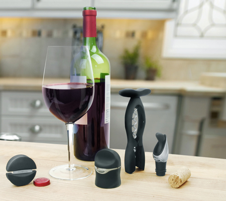 Metrokane  Rabbit 4-Piece Wine Tool Kit - Velvet Black