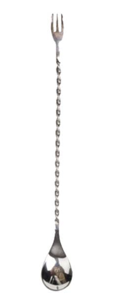Jiggers  Bar Spoon with Twisted Stem & Fork End