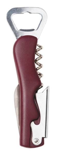 Jiggers  Maroon Handle Corkscrew with Bottle Opener