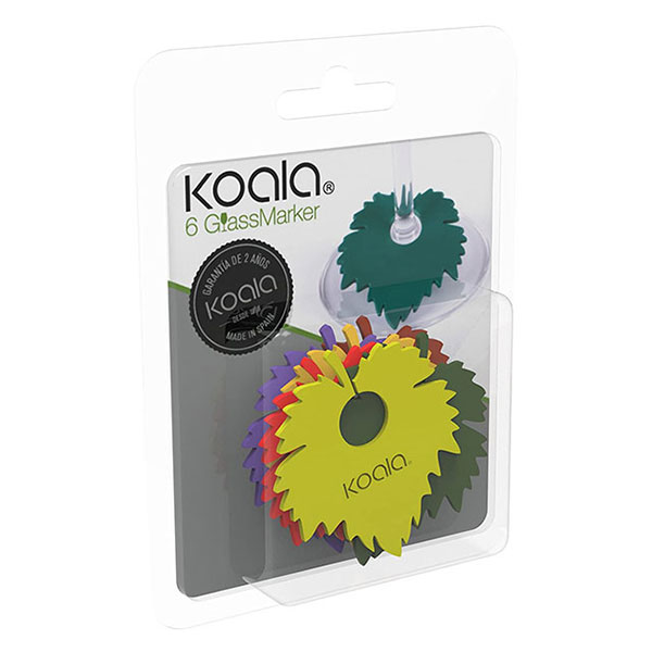Koala  Glass Marker Wine Leaf - Set of 6