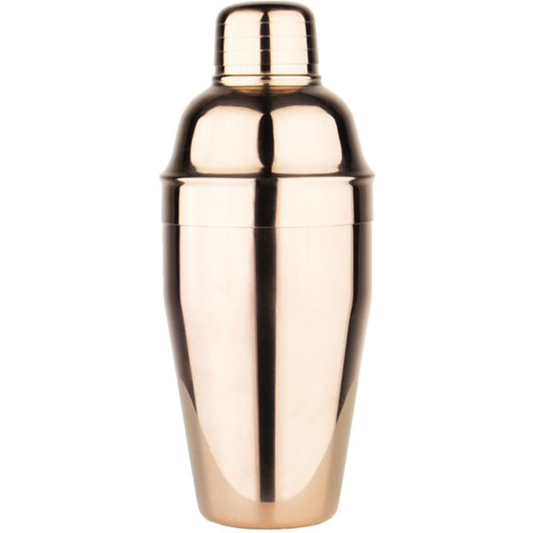 The 4 Barmen  Cobbler Shaker 3 Piece Set (Mirrored Bronze) (500 ml)