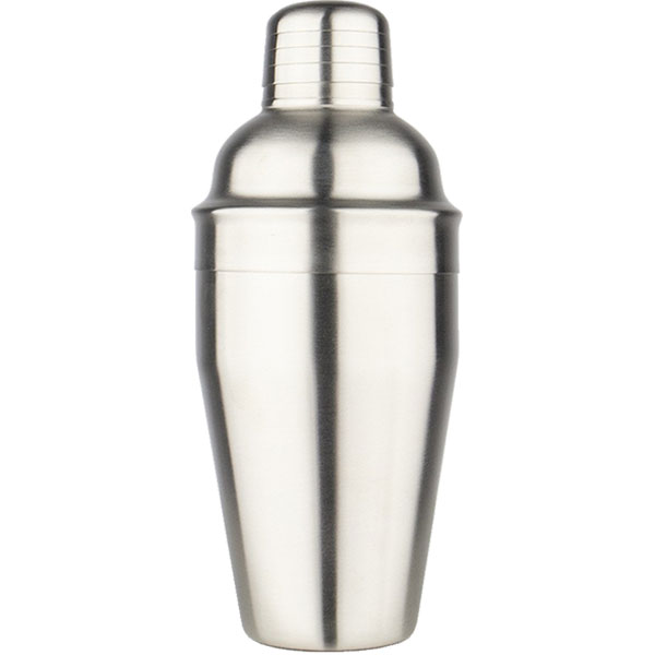 The 4 Barmen  Cobbler Shaker 3 Piece (Brushed Silver) (500 ml)