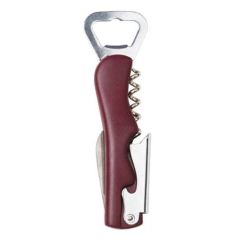 Jiggers  Maroon Handle Corkscrew with Bottle Opener