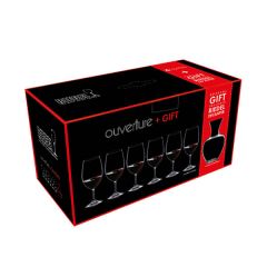 Riedel  Ouverture Magnum Red Wine Glass Set of 6 + Apple NY Wine Decanter
