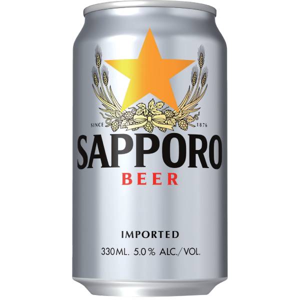Sapporo Beer (330 ml - Can) (Pack 24 )