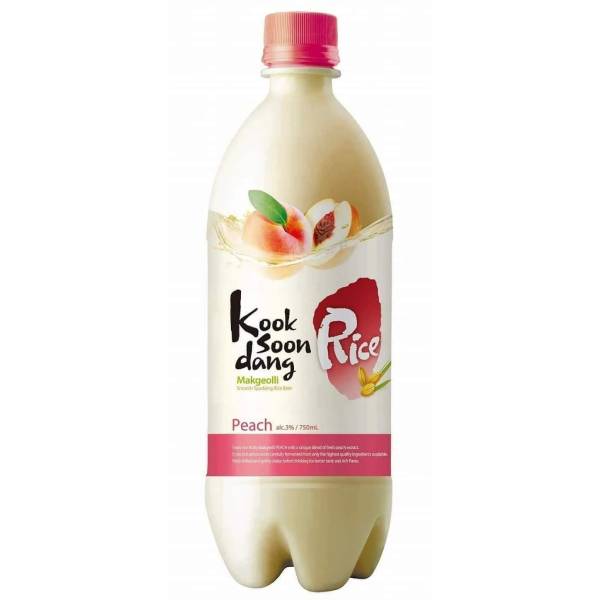 Kook Soon Dang   Peach Makgeollii (750 ml) (Pack 20 Bottles)