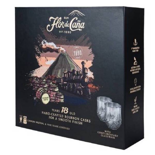 Flor de Caña  18 years Centenario Rum Box Set