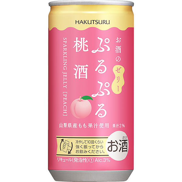 Hakutsuru  Purupuru Sparkling Jelly Sake Peach (190 ml) (Pack 30 Can)