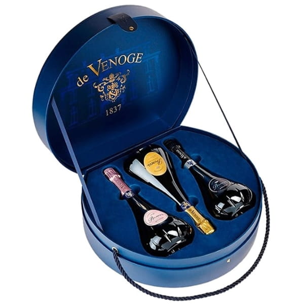 De Venoge Gift Box 3 Princes (Blanc De Blancs+ Rose + Blanc De Noir)