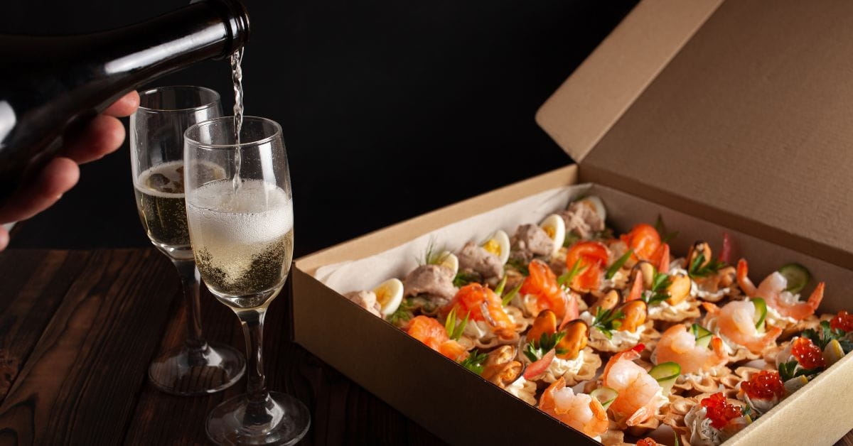 Seafood and champagne