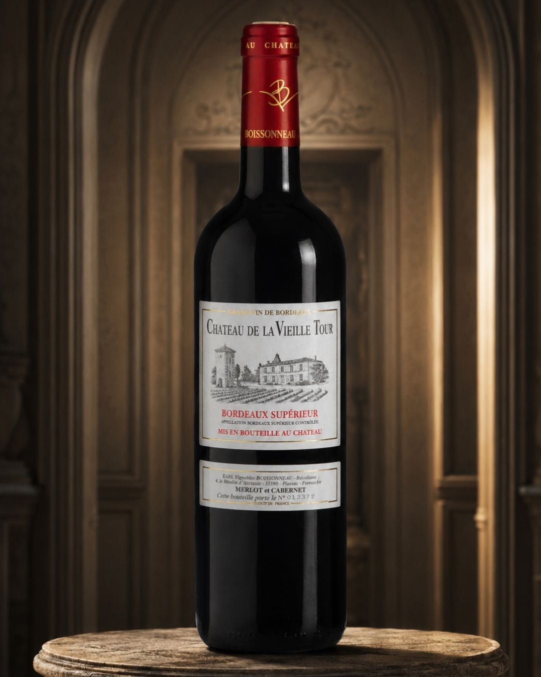 Chateau de la Vieille Tour Bordeaux Supérieur AOP ขวดไวน์แดงจากแคว้น Bordeaux