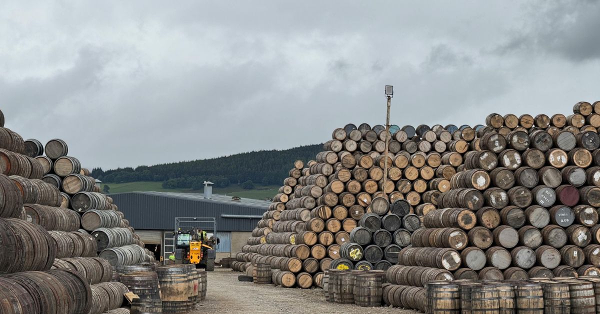 Dufftown whisky barrel yard