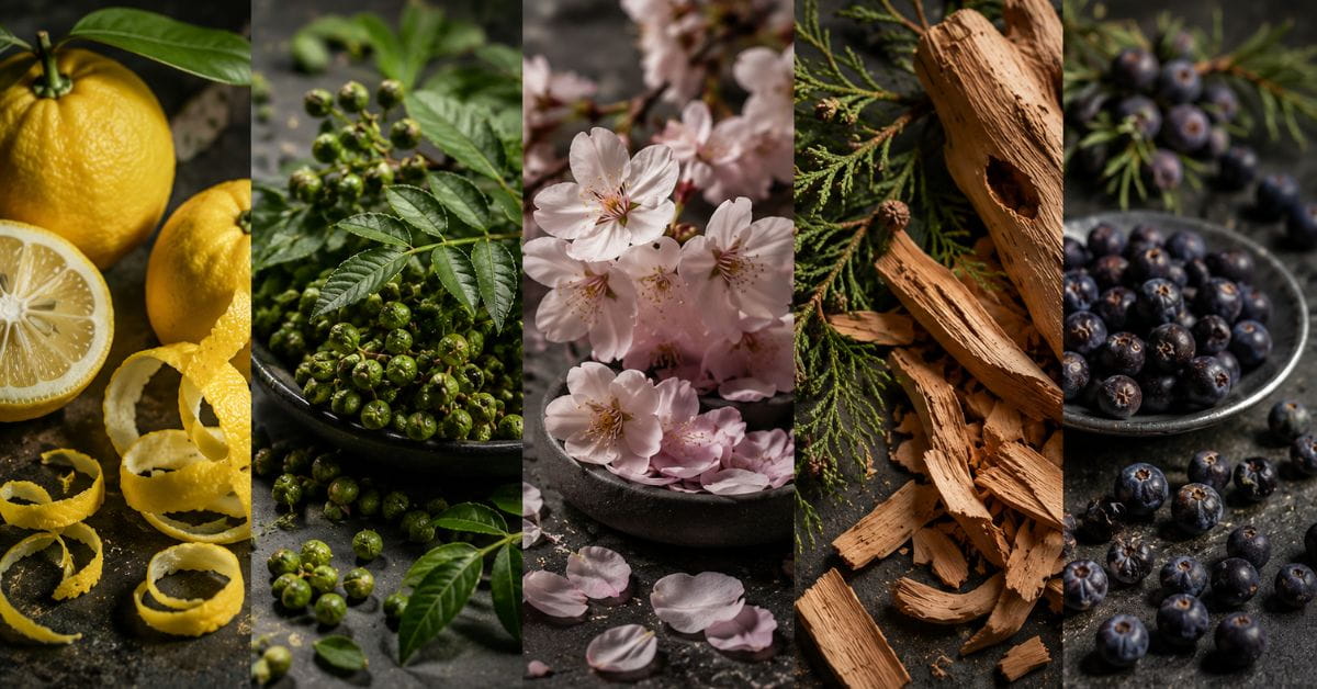 Botanical ของจินญี่ปุ่น yuzu sansho sakura hinoki