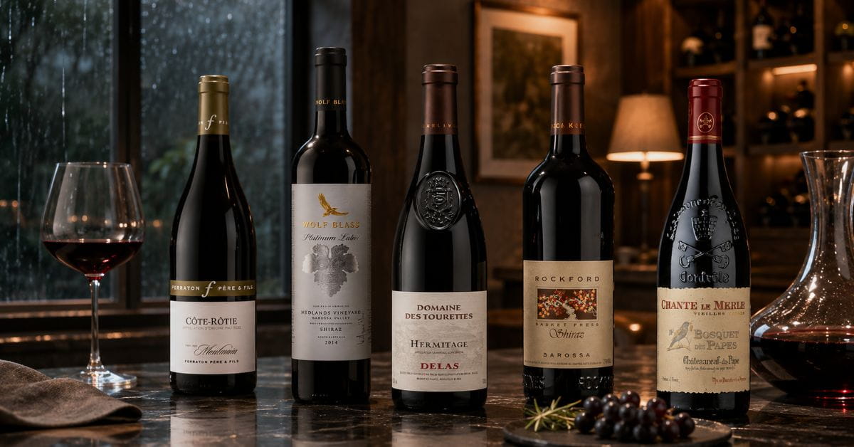 แดงเข้มสายสะสมอีกห้าขวดจากโรนและ Barossa สำหรับฤดูฝน