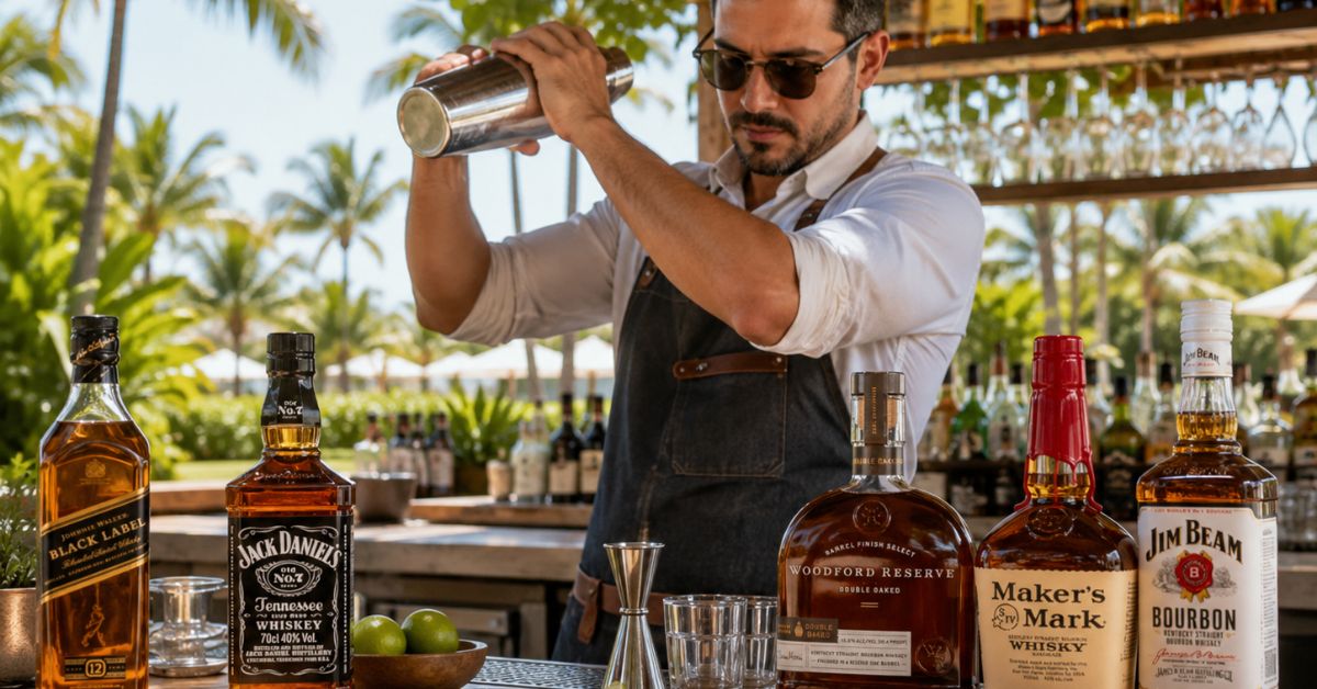 ขั้นตอนการทำ Whisky Sour: เขย่าเชคเกอร์เพื่อตีฟองและทำให้เย็น ก่อนกรองสองชั้นลงแก้ว